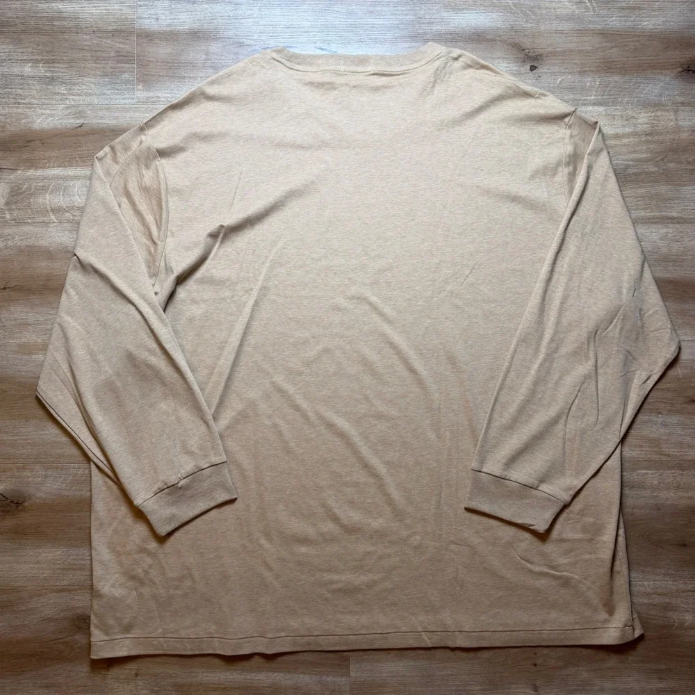 Polo Ralph Lauren Tee Shirt Mens 5XB Camel Tan Long Sleeve Cotton Flesh Pony New